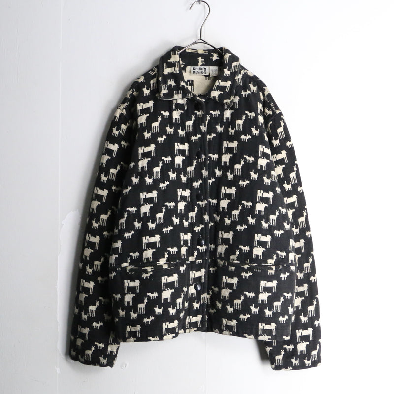 "CHICO'S" animal design gobelin jacket