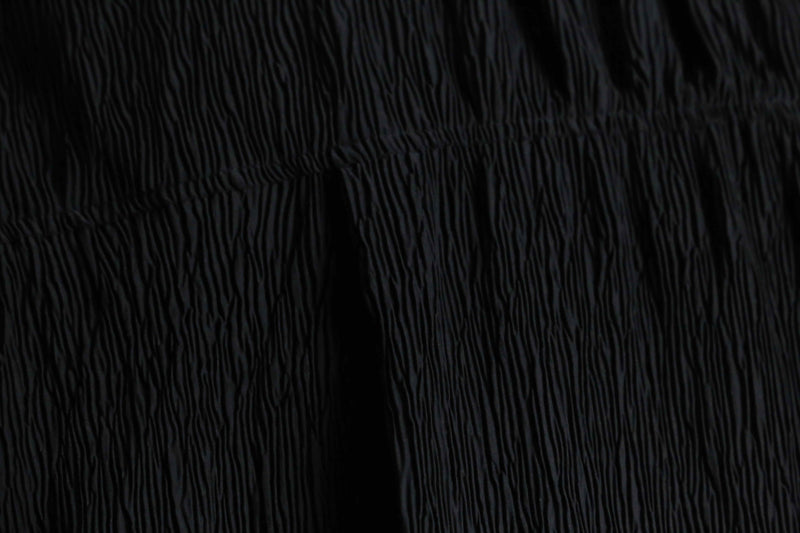 wrinkled black long black design shirt