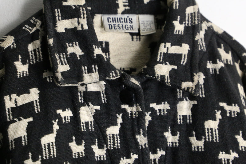 "CHICO'S" animal design gobelin jacket