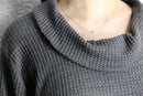 soft waffle loose neck pullover