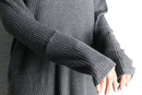 soft waffle loose neck pullover