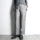 greige linen wide straight trousers