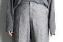 greige linen wide straight trousers