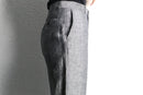 greige linen wide straight trousers
