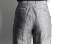 greige linen wide straight trousers