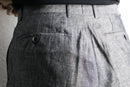greige linen wide straight trousers