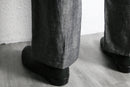 greige linen wide straight trousers
