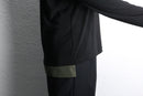 asymmetrical high-neck top