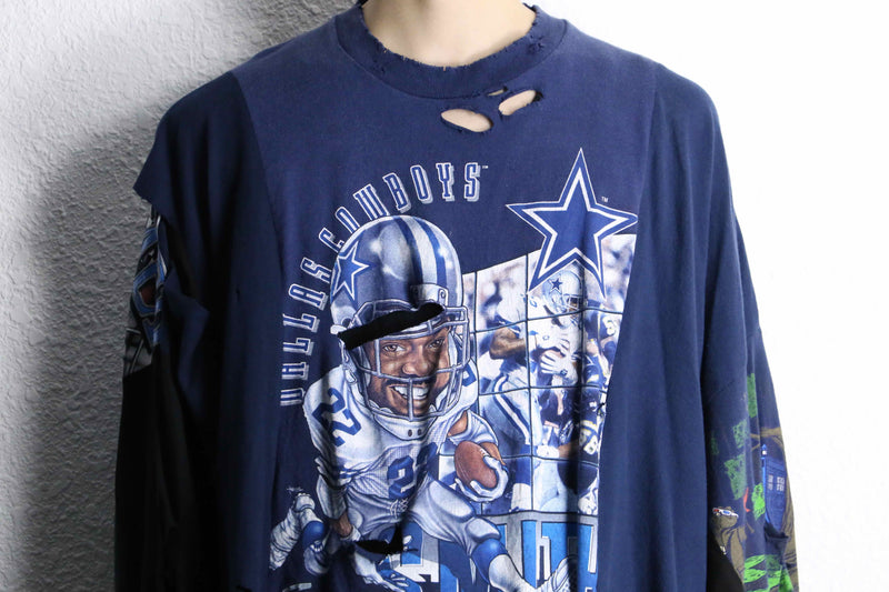 "Re:make" BORO 3-docking long tee