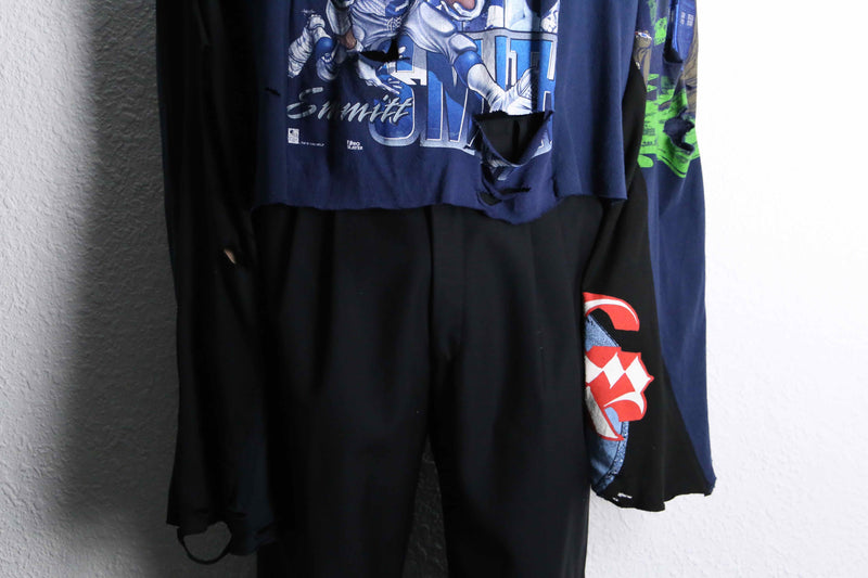 "Re:make" BORO 3-docking long tee