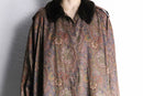 antique paisley print faux fur coat
