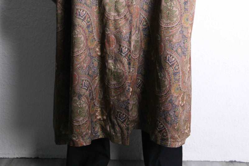 antique paisley print faux fur coat