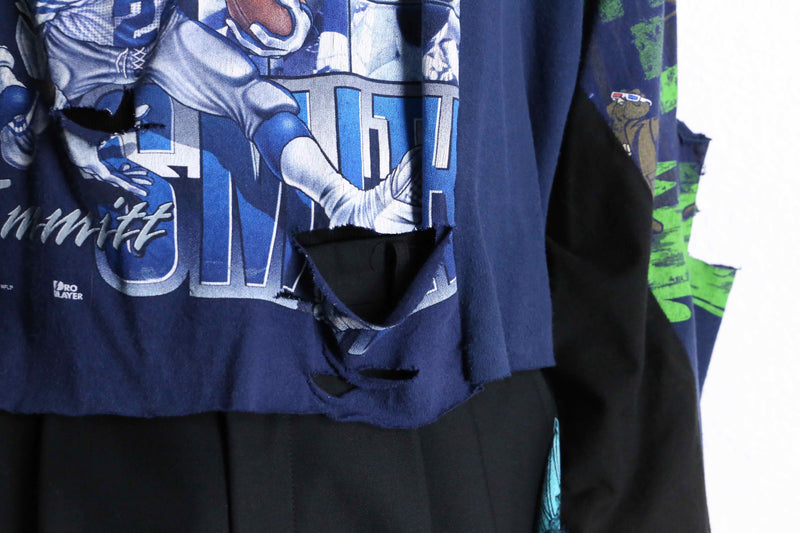 "Re:make" BORO 3-docking long tee
