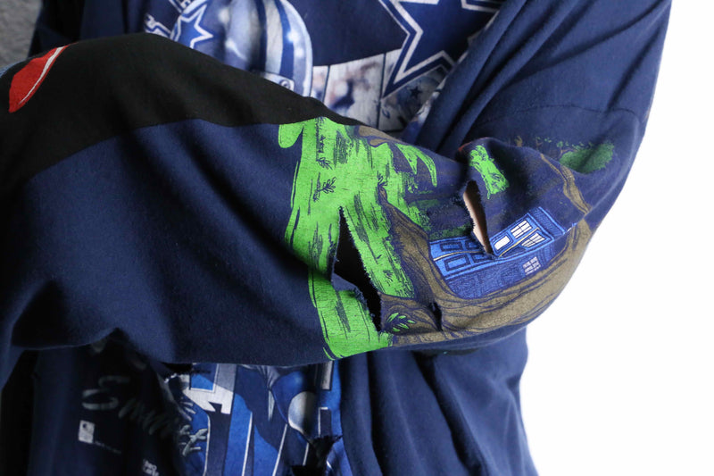 "Re:make" BORO 3-docking long tee