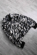 2000s Calvin Klein zebra fur half zip pull