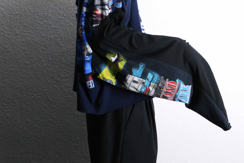 "Re:make" BORO 3-docking long tee
