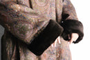 antique paisley print faux fur coat