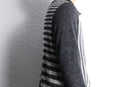 gray stripe border knit polo shirt
