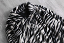2000s Calvin Klein zebra fur half zip pull