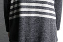 gray stripe border knit polo shirt