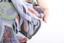 geometric pattern shell button s/s shirt