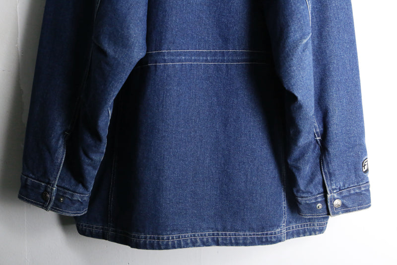 "FUBU" corduroy collar quilting middle denim jacket