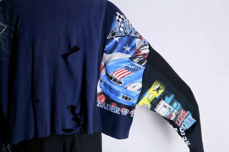 "Re:make" BORO 3-docking long tee