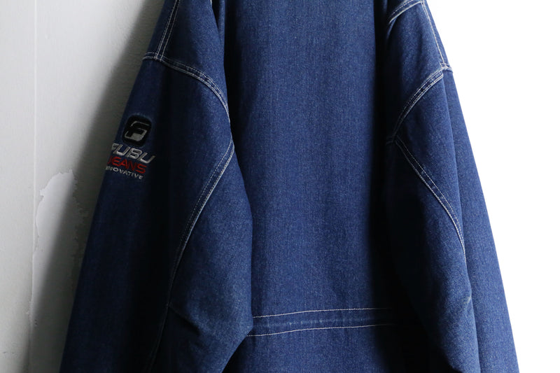 "FUBU" corduroy collar quilting middle denim jacket