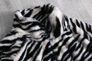 2000s Calvin Klein zebra fur half zip pull