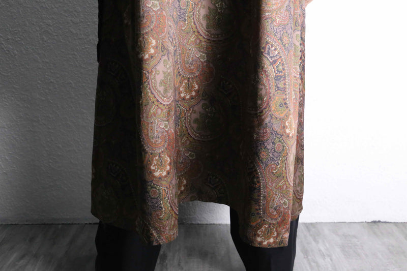antique paisley print faux fur coat