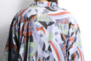geometric pattern shell button s/s shirt
