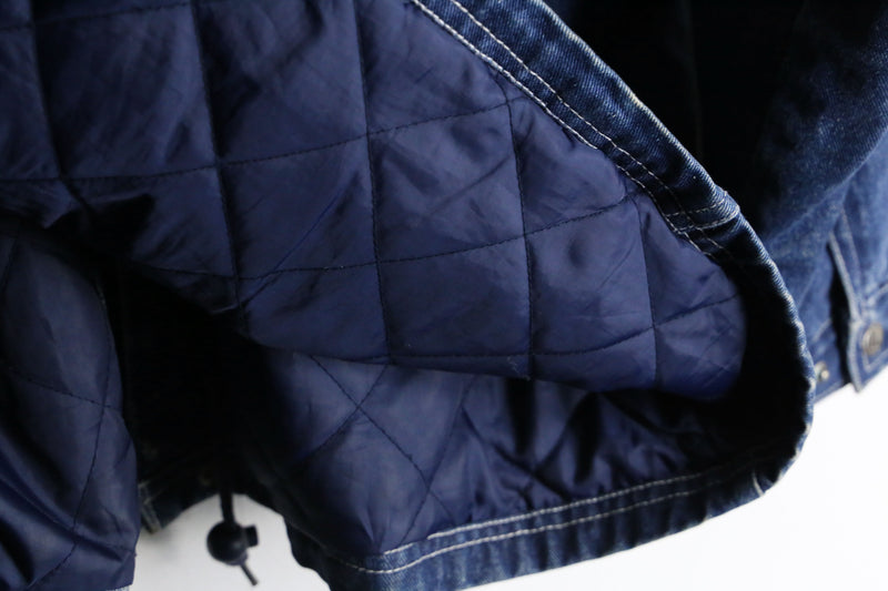 "FUBU" corduroy collar quilting middle denim jacket