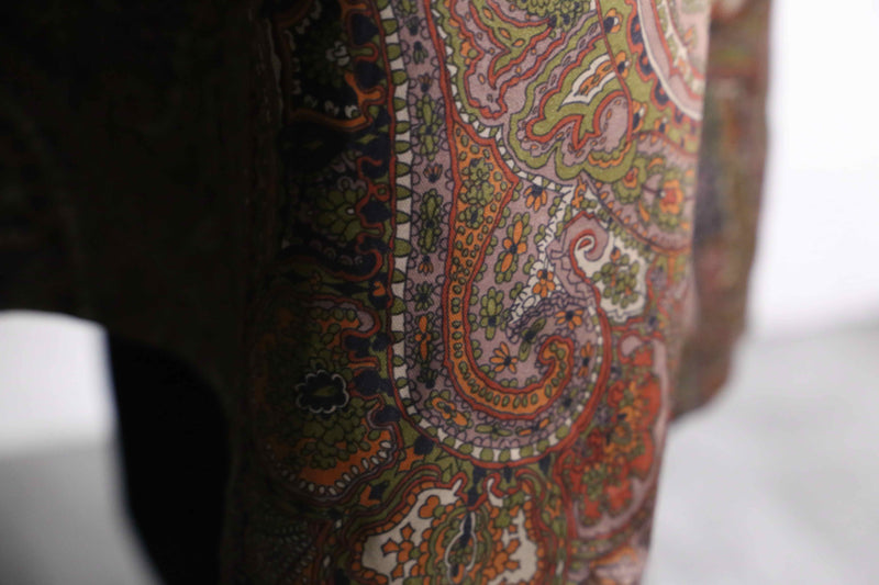 antique paisley print faux fur coat