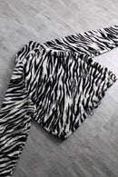 2000s Calvin Klein zebra fur half zip pull