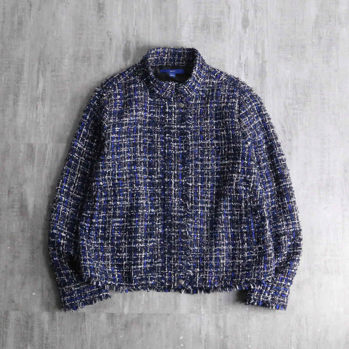 fancy tweed like dazzling zip blouson
