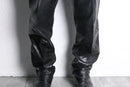black real leather tapered pants