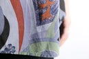 geometric pattern shell button s/s shirt