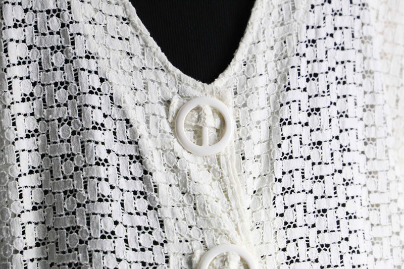 white color mesh loose cardigan