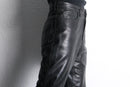 black real leather tapered pants