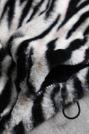 2000s Calvin Klein zebra fur half zip pull