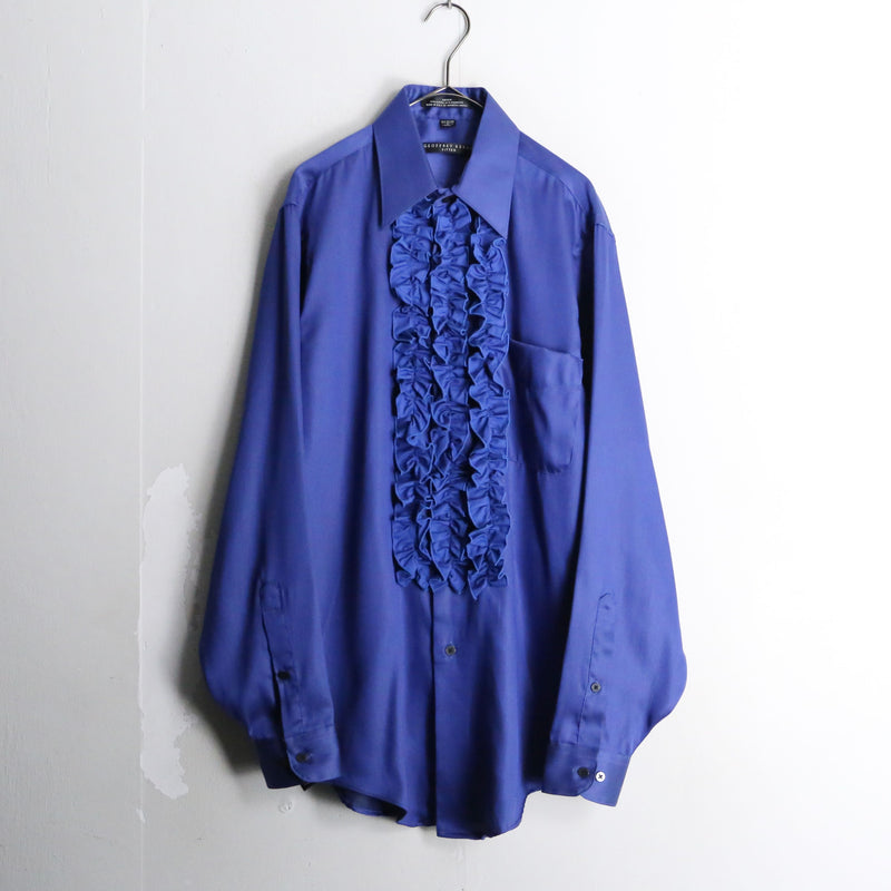 customization blue color frill shirt