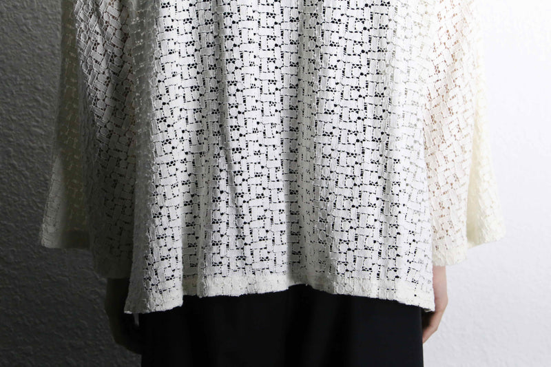 white color mesh loose cardigan