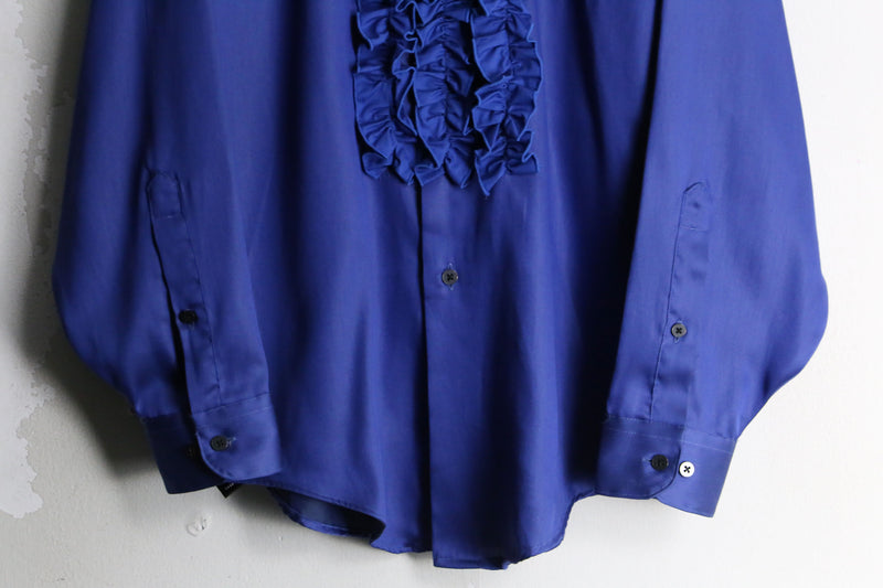 customization blue color frill shirt