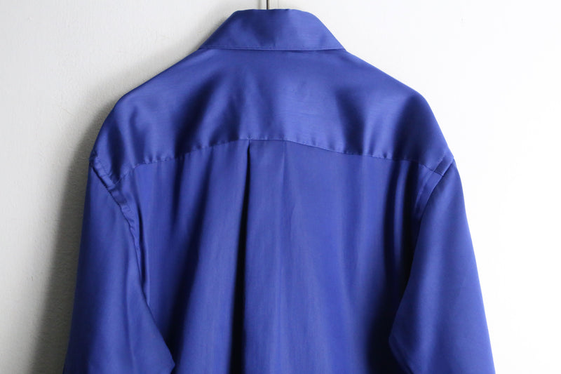 customization blue color frill shirt