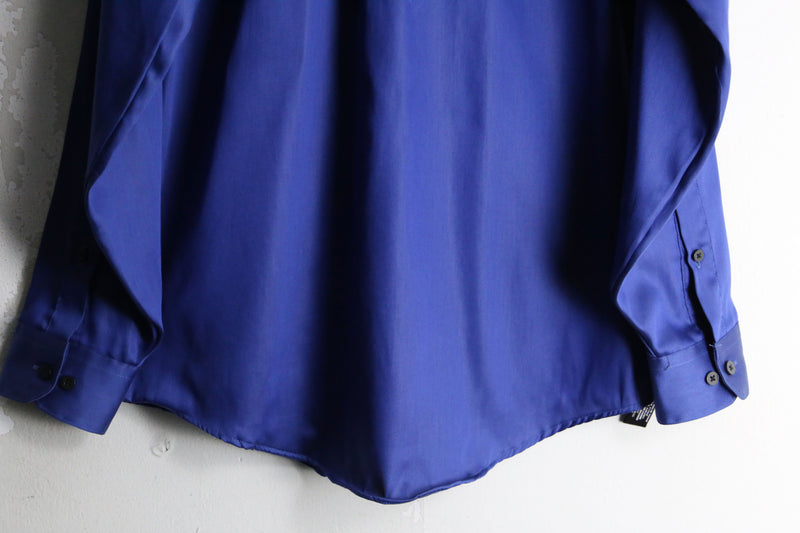 customization blue color frill shirt