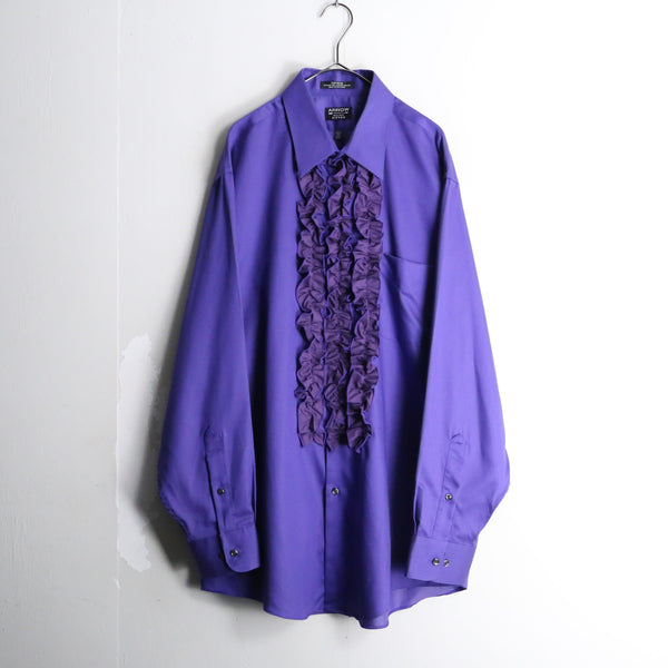 customization poplin purple frill shirt