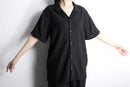black mesh open collar s/s shirt
