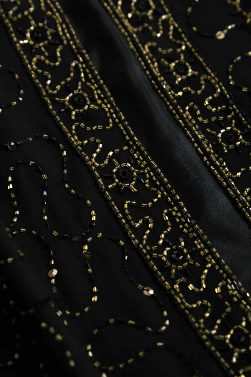 bijou×sequins button less sheer jacket
