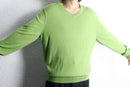 “Jos A BANK” light green merino wool V-neck knit