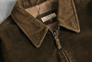 brown corduroy zip-up jacket